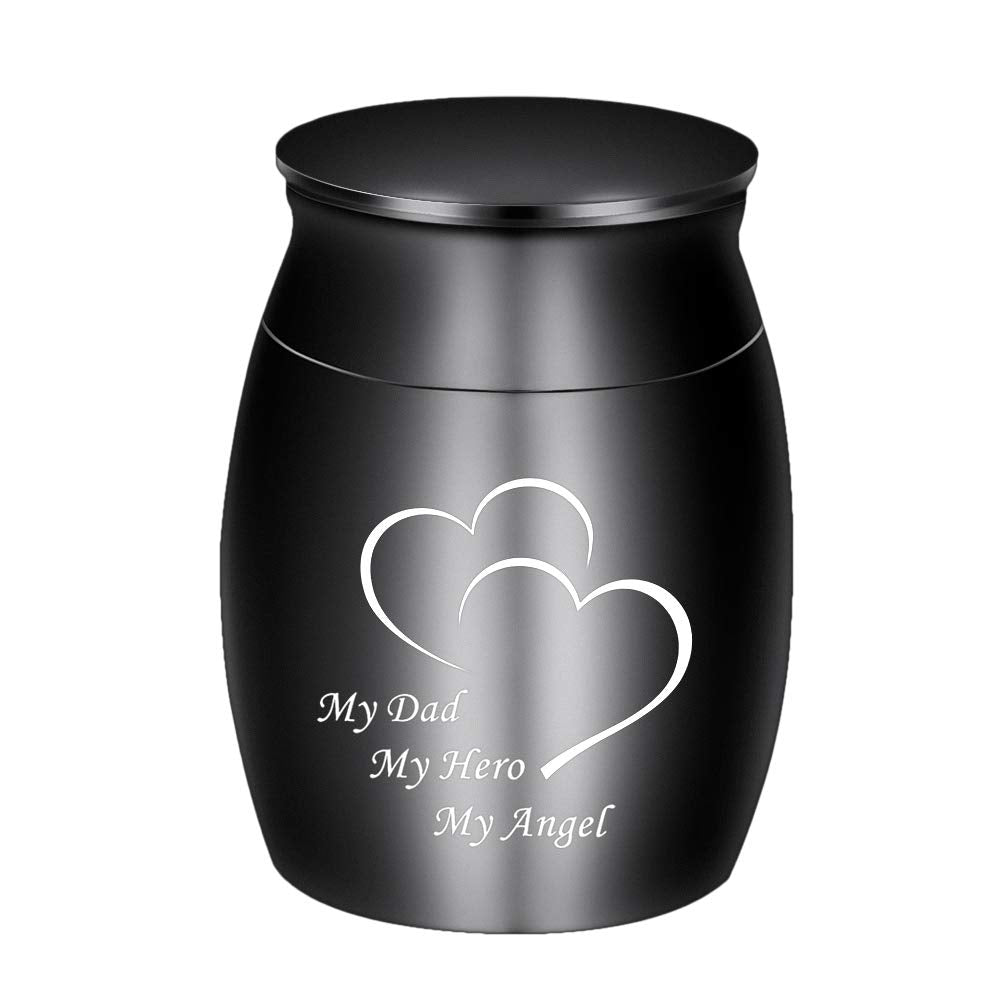 Dletay 1.57 Inches Small Keepsake Urns for Human Ashes Mini Cremation Urns for Ashes Stainless Steel Small Memorial Ashes Holder