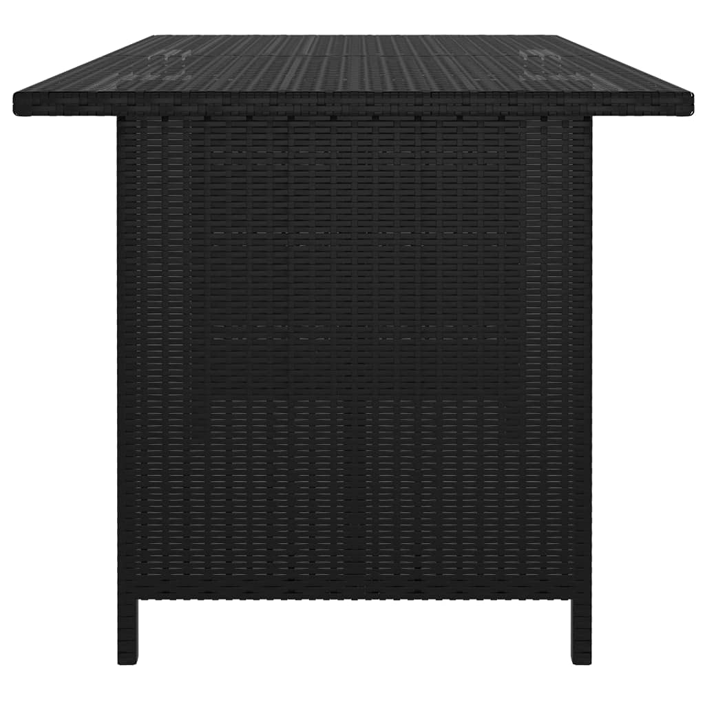 vidaXL Patio Lounge Set 9 Piece, Sectional Sofa for Outdoor, Patio Furniture with Cushions, Coffee Table, Farmhouse Modern Style, Poly Rattan Black