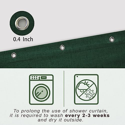 Koufall Stall Shower Curtain 36 X 72 Inch,Fabric Linen Half Size Small Shower Curtain For Rv Camper,Forest Green