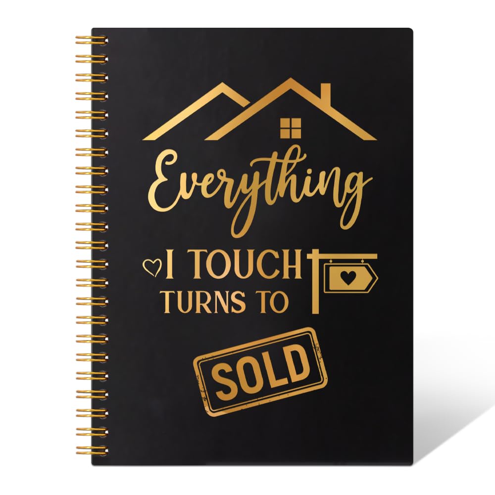 THEBESTU Everything I Touch Truns to Sold 160 Pages Blank Spiral Notebook, Funny Real Estate Agent Gifts for Salesman, Realtor G