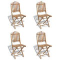 vidaXL 4X Foldable Patio Chairs Garden Balcony Backyard Terrace Home Porch Yard Lounge Seating Folding Chair Furniture Bamboo Poolside Yard Home