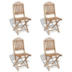 vidaXL 4X Foldable Patio Chairs Garden Balcony Backyard Terrace Home Porch Yard Lounge Seating Folding Chair Furniture Bamboo Poolside Yard Home