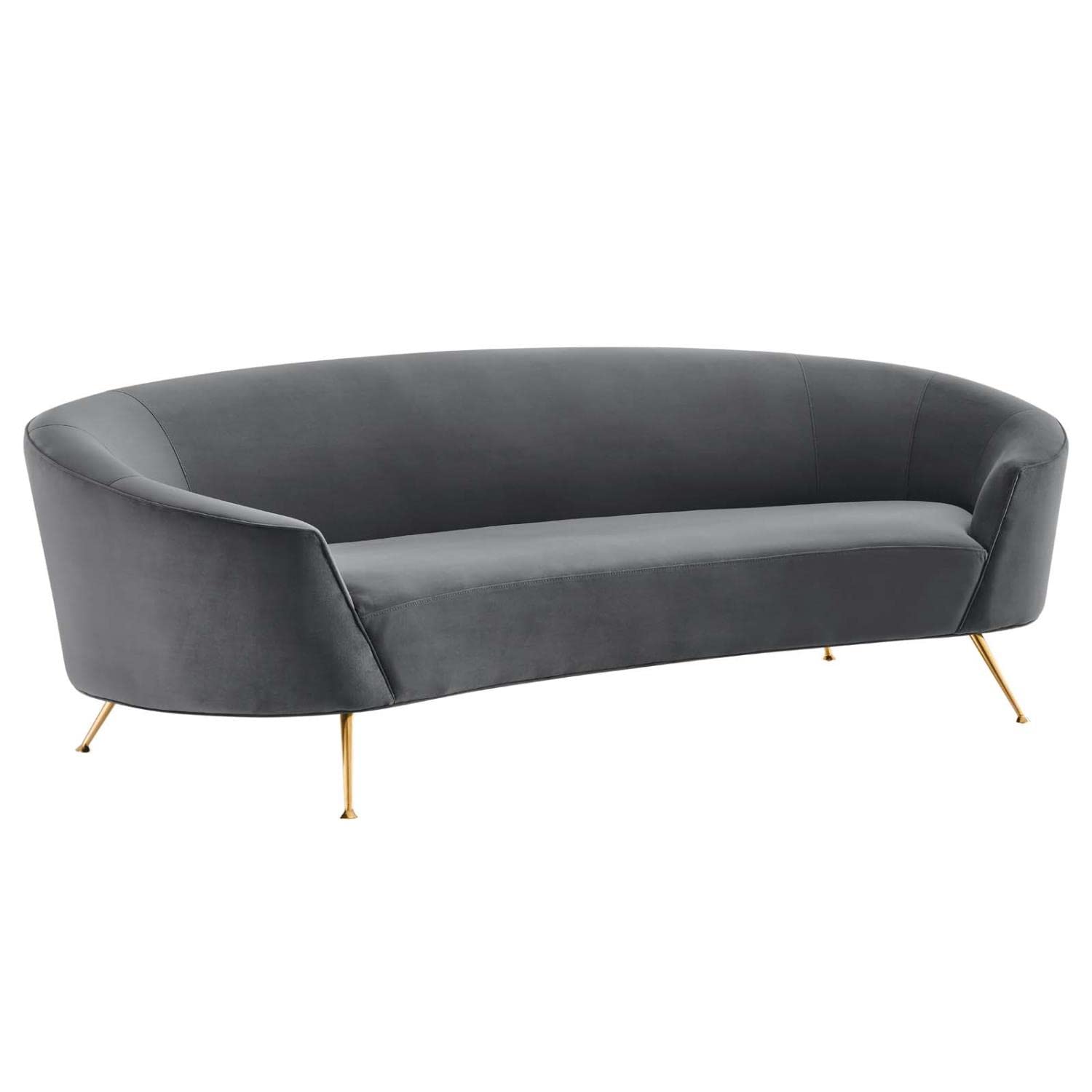 Modway Marchesa Upholstered Velvet Sofa With Gray Finish Eei-5015-Gry