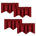 Nicetown Burgundy Red Blackout Valances, Thermal Insulated Elegant W52 X L18 Scalloped Rod Pocket Curtains Small Window Treatmen