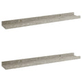 Wall Shelves -SKM Wall Shelves 2 pcs Concrete Gray 23.6"x3.5"x1.2"