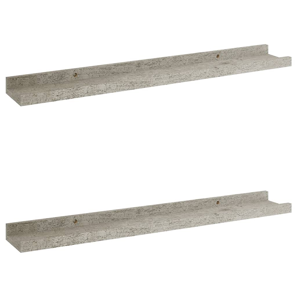 Wall Shelves -SKM Wall Shelves 2 pcs Concrete Gray 23.6&quot;x3.5&quot;x1.2&quot;