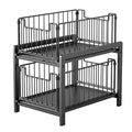 Under Sink 2 Tier Sliding Baskets Cupboard Organiser, Two Tier Metal Slide Out Cabinet Organiser Storage Rack, Undersink 2Tier 