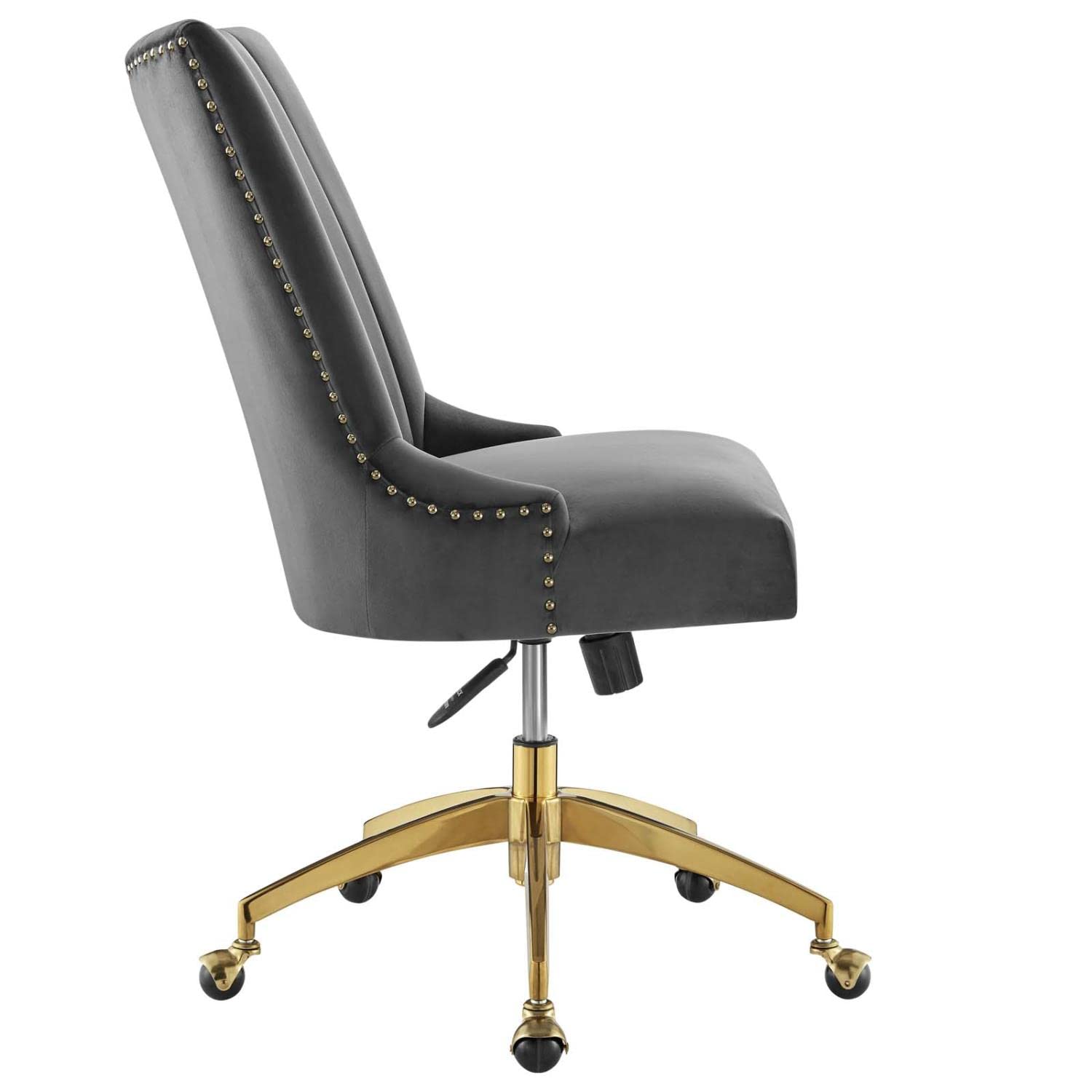 Modway Empower Channel Tufted Performance Velvet Office Chair, Gold Gray