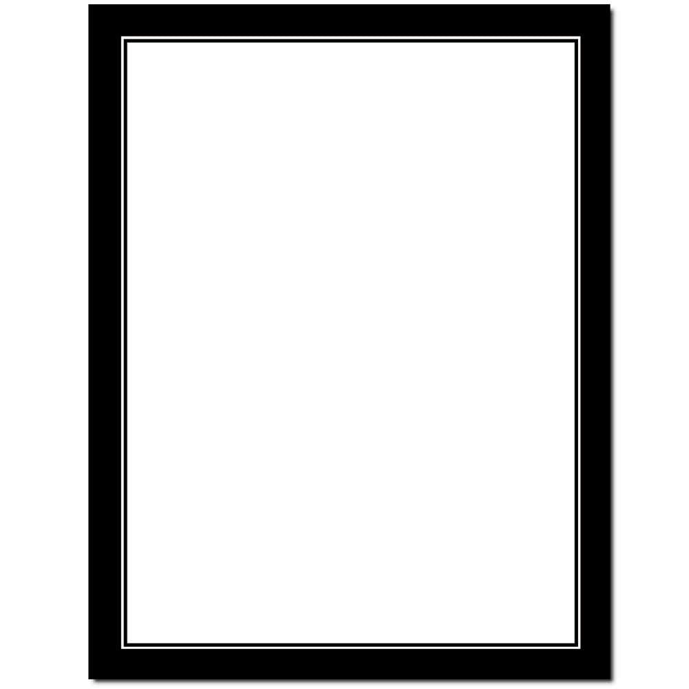 Basic Border Letterhead Laser & Inkjet Printer Paper - Brights (Black, 100 Pack)