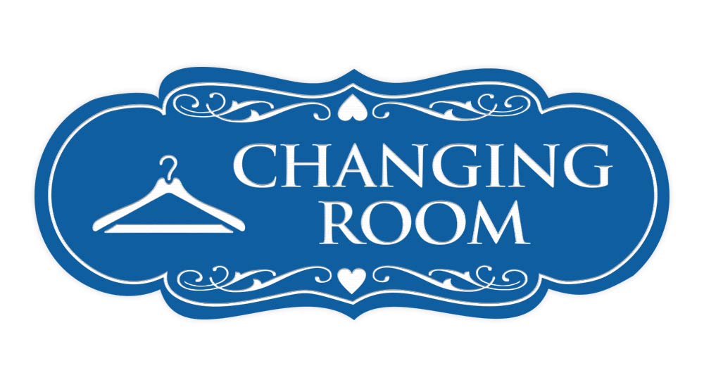 Signs Bylita Designer Changing Room Sign With Adhesive Tape, Mounts On Any Surface, Weather Resistant, Indoor/Outdoor Use (Blue)