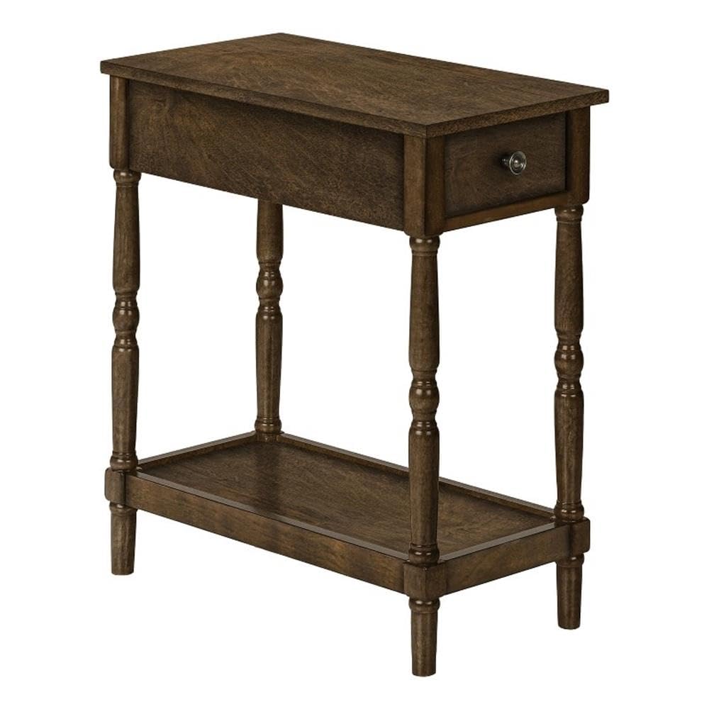 Monarch Specialties 3957 Accent, 2 Tier, End, Side Table, Nightstand, Bedroom Table-24 H/Espresso Veneer, 11.75&quot; L X 21.75&quot; W X 25&quot; H