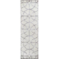 Rizzy Home Alora Decor Madison 2'6" X 8' Trellis Ivory/Silver Hand-Tufted Area Rug