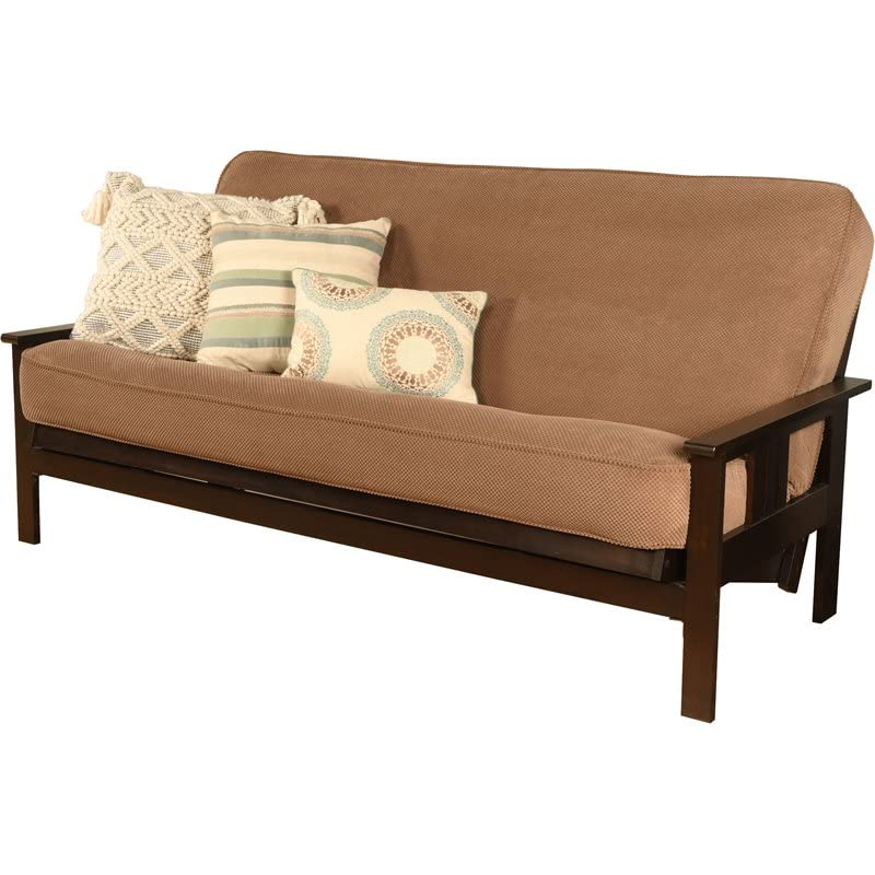 Kodiak Furniture Monterey Espresso Sofa with Mocha Brown Fabric Mattress