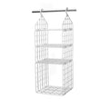 Booluee Plastic Hanging Closet Organizer, 3Tier Foldable Wardrobe Storage Rack, Modern Style, Clothing Organization Rack