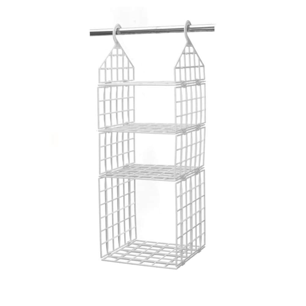 Booluee Plastic Hanging Closet Organizer, 3Tier Foldable Wardrobe Storage Rack, Modern Style, Clothing Organization Rack