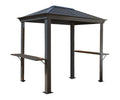 Sojag 5' X 8' Mykonos Bbq Grill Gazebo Outdoor Weather-Resistant Aluminum Frame Shelter Dark Grey
