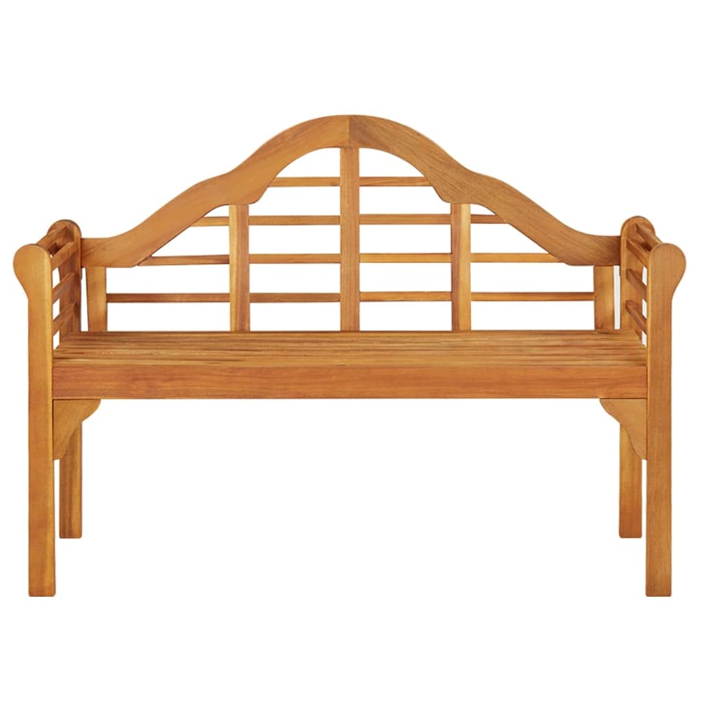 vidaXL Outdoor Patio Bench 49.2", Solid Acacia Wood with Oil Finish, Comfortable Seating, Garden Furniture in Brown.