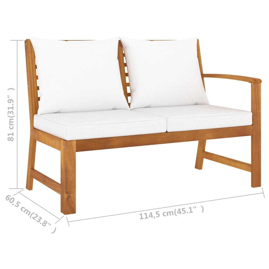 vidaXL Patio Lounge Set 9 Piece, Patio Furniture Set for Outdoor, Sectional Sofa with Cushions, Corner Sofa, Modern Style, Cream Solid Wood Acacia