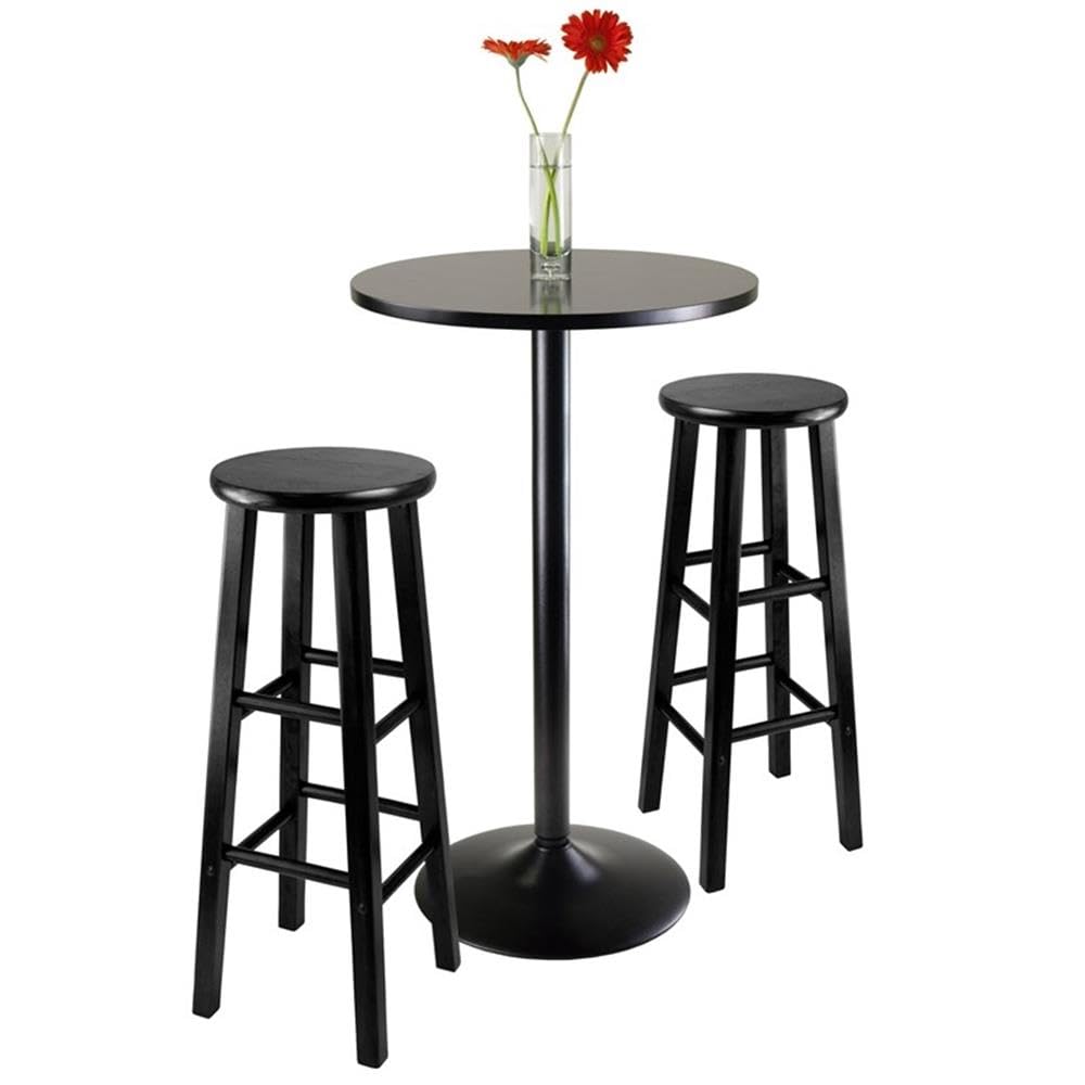 Winsome Obsidian Pub Table Set, 1, Black