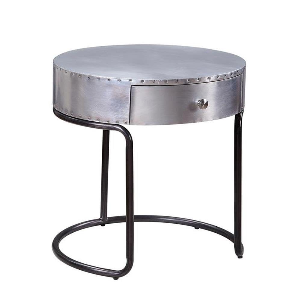 Acme Brancaster End Table with Drawer in Aluminum