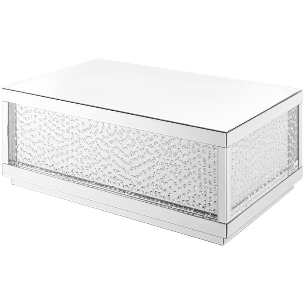 Elegant Decor Modern 48&quot; Clear Crystal Mirrored Accent Coffee Table