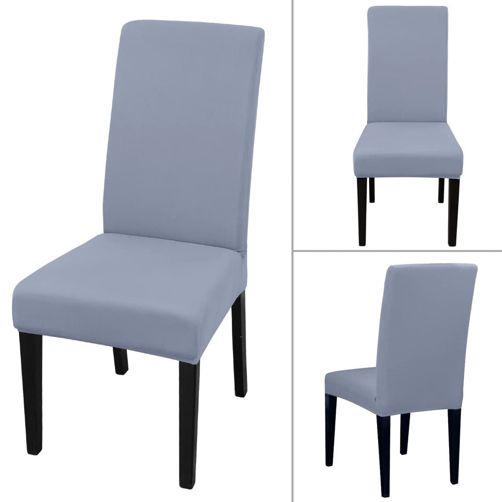 Jqinhome 4 Pcs Dining Chair Slipcover, High Stretch Removable Washable Chair Seat Protector Cover For Home Party Hotel Wedding Ceremony(Light Grey)