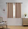 Miuco Blackout Curtains Room Darkening Curtains Textured Grommet Window Curtains For Bedroom 2 Panels 52X63 Inch Long Taupe