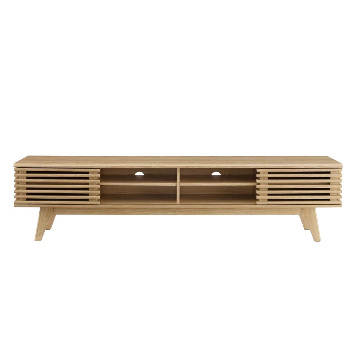 Modway Render Mid-Century Modern Low Profile 70 Inch Media Console Tv Stand In Oak, 70'