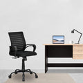 Nilkamal Giza Mid Back Upholstered Seat Mesh Back Ergonomic Office Chair With Adjustable Height And Tilt Mechanism (Orange)