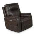 Steve Silver Lexington Triple Power Canyon Walnut Leatherette, Power Headrest, Footrest, Lumbar, Transitional Design, Lighted Cupholders, Recliner Chair, 38" L x 42" W x 42" H, Brown