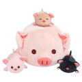 Achwishap Pig Stuffed Animal Mommy 19.6    with 3 Pig Plushies,4 PCS Cute Pig Plush Pillow,Kawaii Toys Soft Hugging Pillow for K