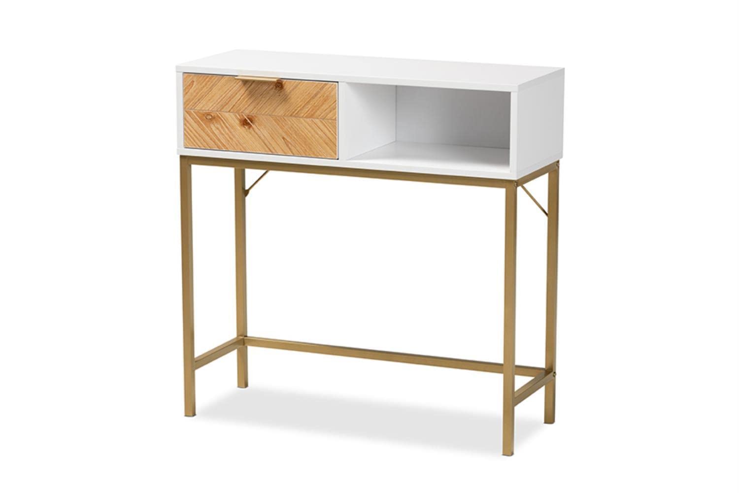 Baxton Studio Giona White Finished Wood 1-Drawer Console Table