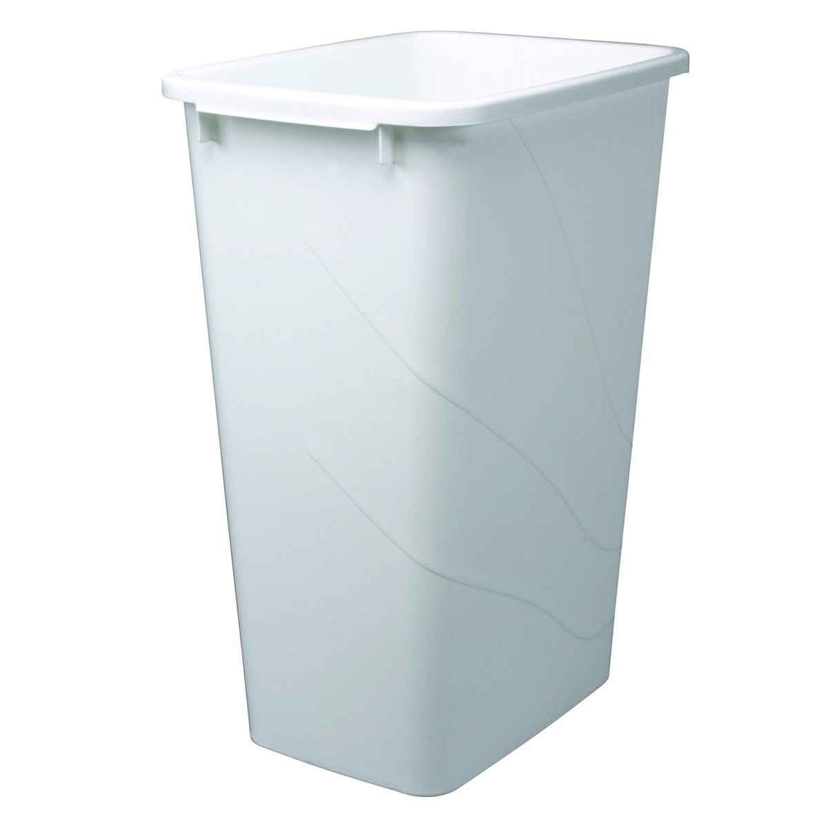 Knape & Vogt QT50PB-W 50 Quart Polymer Replacement Trash Can, 21.56-Inch by 15.55-Inch by 11.13-Inch, White