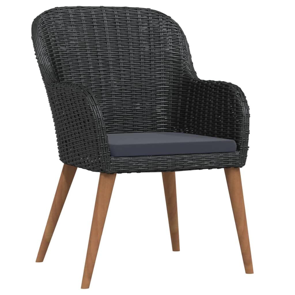 vidaXL Patio Dining Set 5 Piece, Outdoor Dining Set for 4, Table and Chair with Cushions, Dining Chair for Garden Backyard Balcony, Black