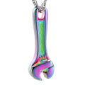shajwo Cremation Jewelry Urn Necklaces for Human Pet Ashes Locket Pendant Wrench Memorial Keepsake Jewelry for Men Women,Rainbow