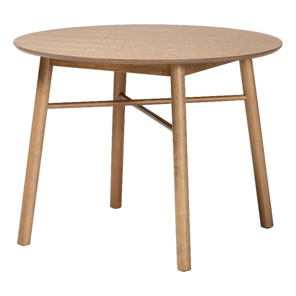 Baxton Studio Denmark Mid-Century Modern French Oak Brown Finished Rubberwood Dining Table