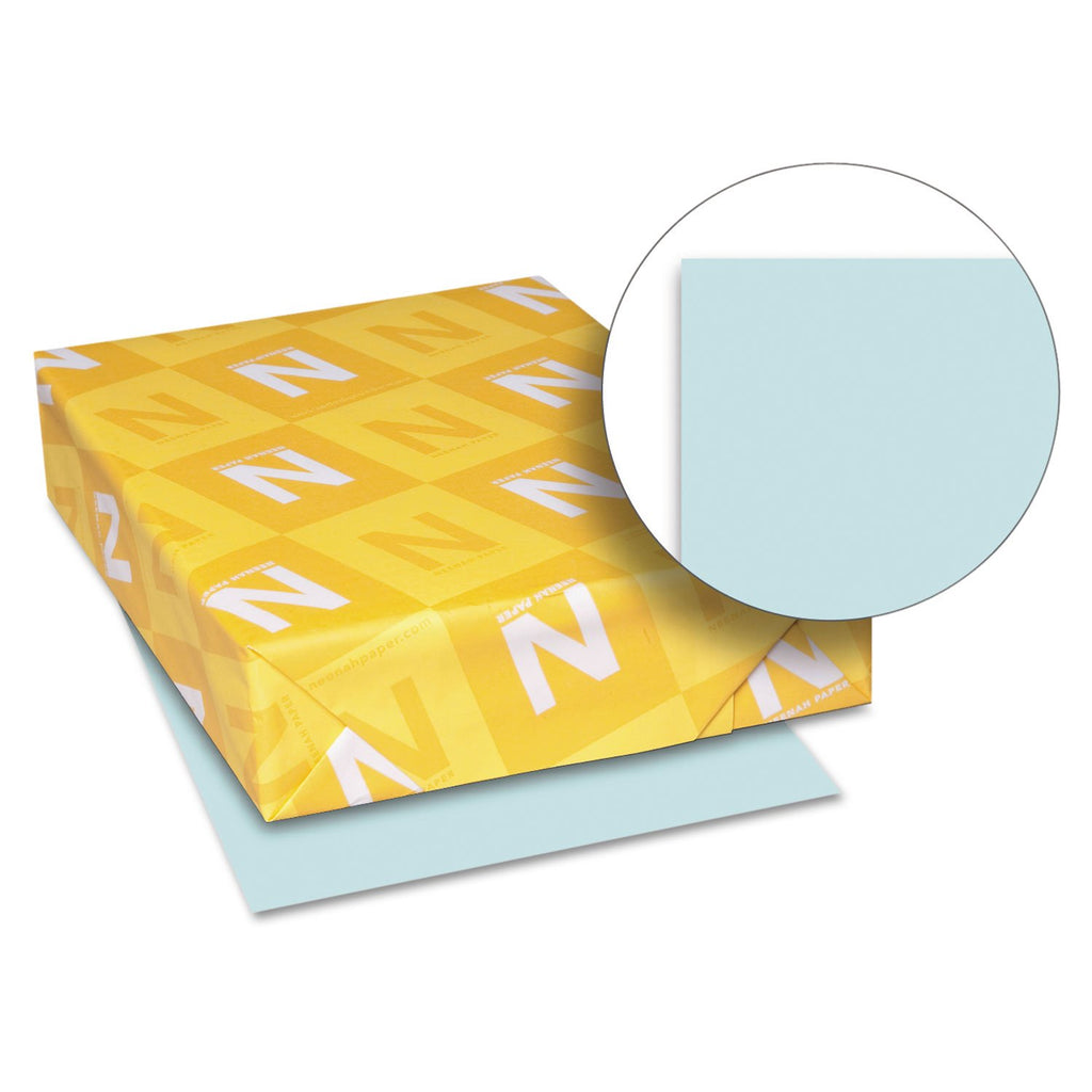 Wausau Medium-Weight Vellum Bristol Cover Stock, 8 1/2' X 11', 67 Lb., Blue, Pack Of 250 Sheets