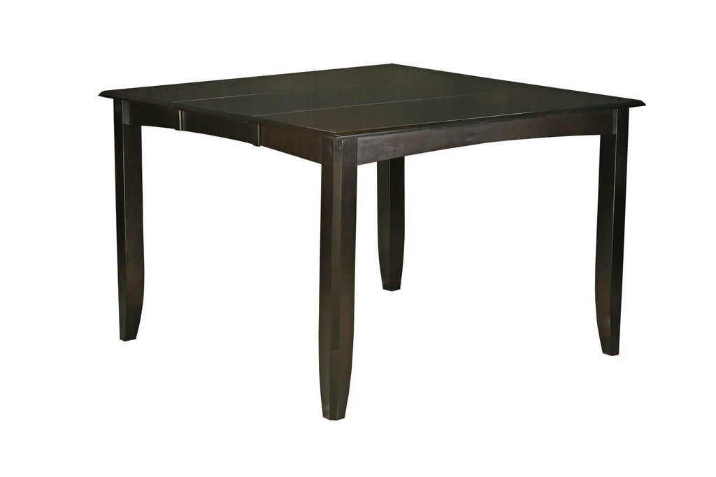 East West Furniture FAIR5-CAP-W 5 Piece Counter Height Dining Set Includes a Square Dining Table with Pedestal and 4 Kitchen Chairs, 54x54 Inch, Cappuccino