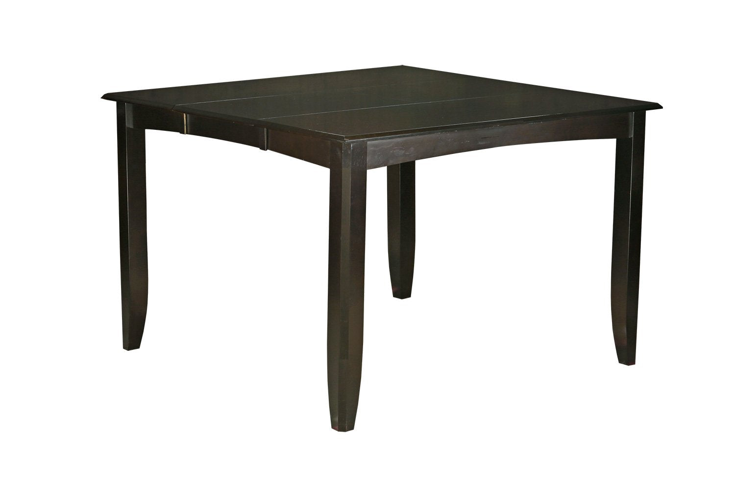 East West Furniture FAIR9-CAP-W 9 Piece Counter Height Pub Set Includes a Square Dining Table with Pedestal and 8 Kitchen Dining Chairs, 54x54 Inch, Cappuccino