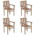 vidaXL 8 pcs Patio Chairs - Stackable, Solid Teak Wood, Fine-Sanded - Suitable for Outdoor, Garden, Home, Office - Brown