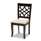 Baxton Studio Mael Modern and Contemporary Sand Fabric Upholstered Espresso Brown Finished Wood Dining Chair - Set of 4