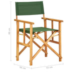 vidaXL Solid Acacia Wood Director's Chairs in Green - Set of 2 - Foldable and Portable - High Seating Comfort - for Campsite, Beach, Sports Pitch