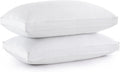 Goose Down Feather Pillows With 100% Cotton Cover, Queen Size Gusseted Bed Hotel Collection Pillows For Sleeping, Set Of 2