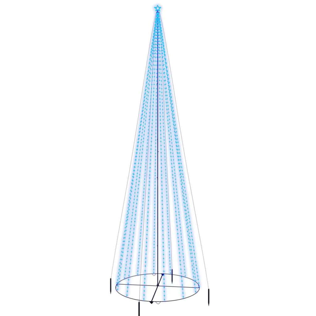 vidaXL Christmas Cone Tree Blue 1134 LEDs 90.6"x315"