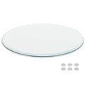 Better Bevel 20' Inch Round Glass Table Top | Tempered Glass Protector | Anti-Slip Pads/Bumpers | Coffee, Dining Table