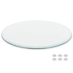 Better Bevel 20' Inch Round Glass Table Top | Tempered Glass Protector | Anti-Slip Pads/Bumpers | Coffee, Dining Table