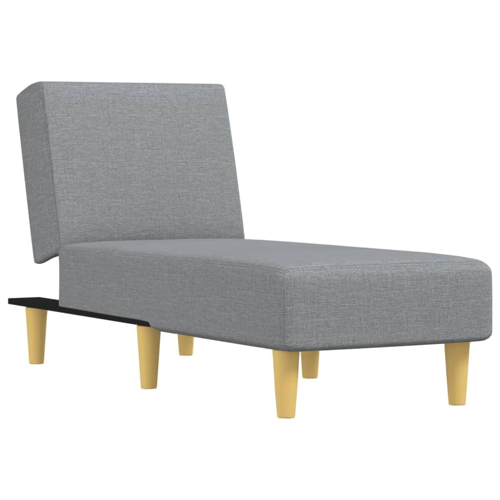 vidaXL Modern Light Gray Reclining Chaise Longue - Fabric and Plywood Construction, Foam-Filled, Easy Maintenance