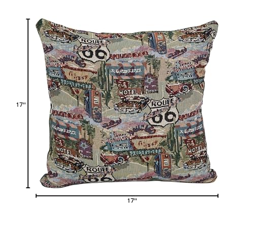 Blazing Needles 17-Inch Tapestry Throw Pillow - Thumbnail 5