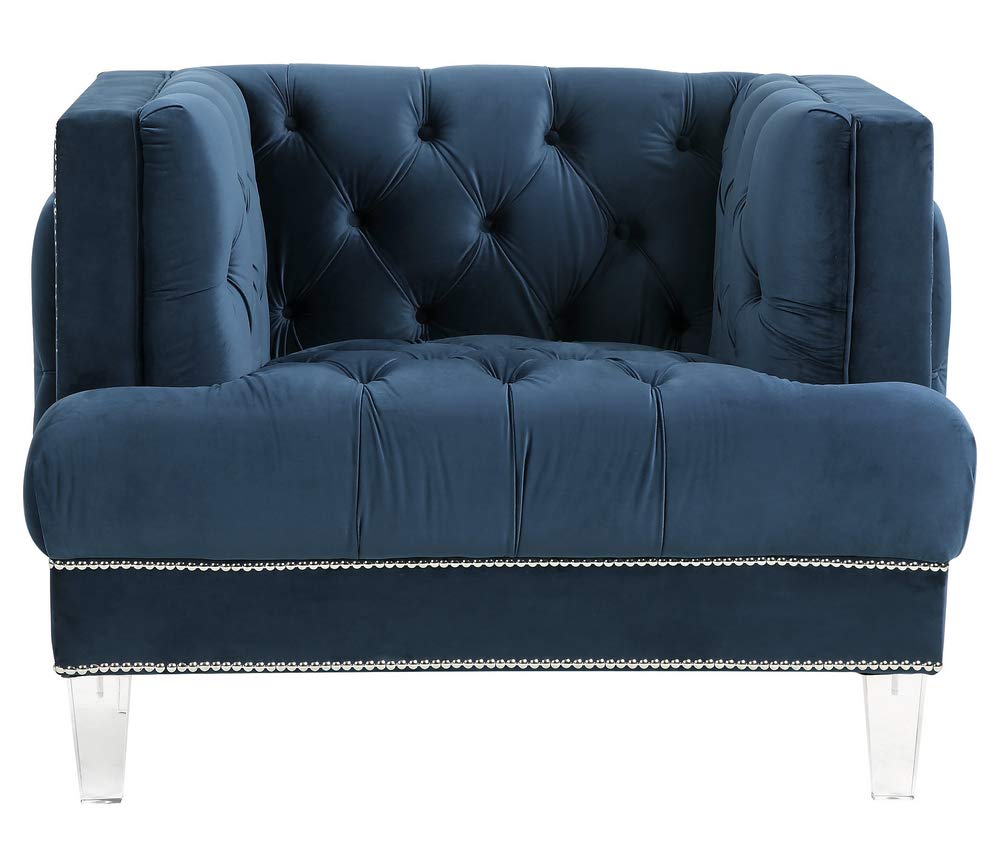 Acme Furniture Ansario Chair, Blue Velvet
