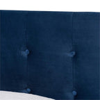 Baxton Studio Caprice Modern and Contemporary Glam Navy Blue Velvet Fabric Upholstered Twin Size Panel Bed